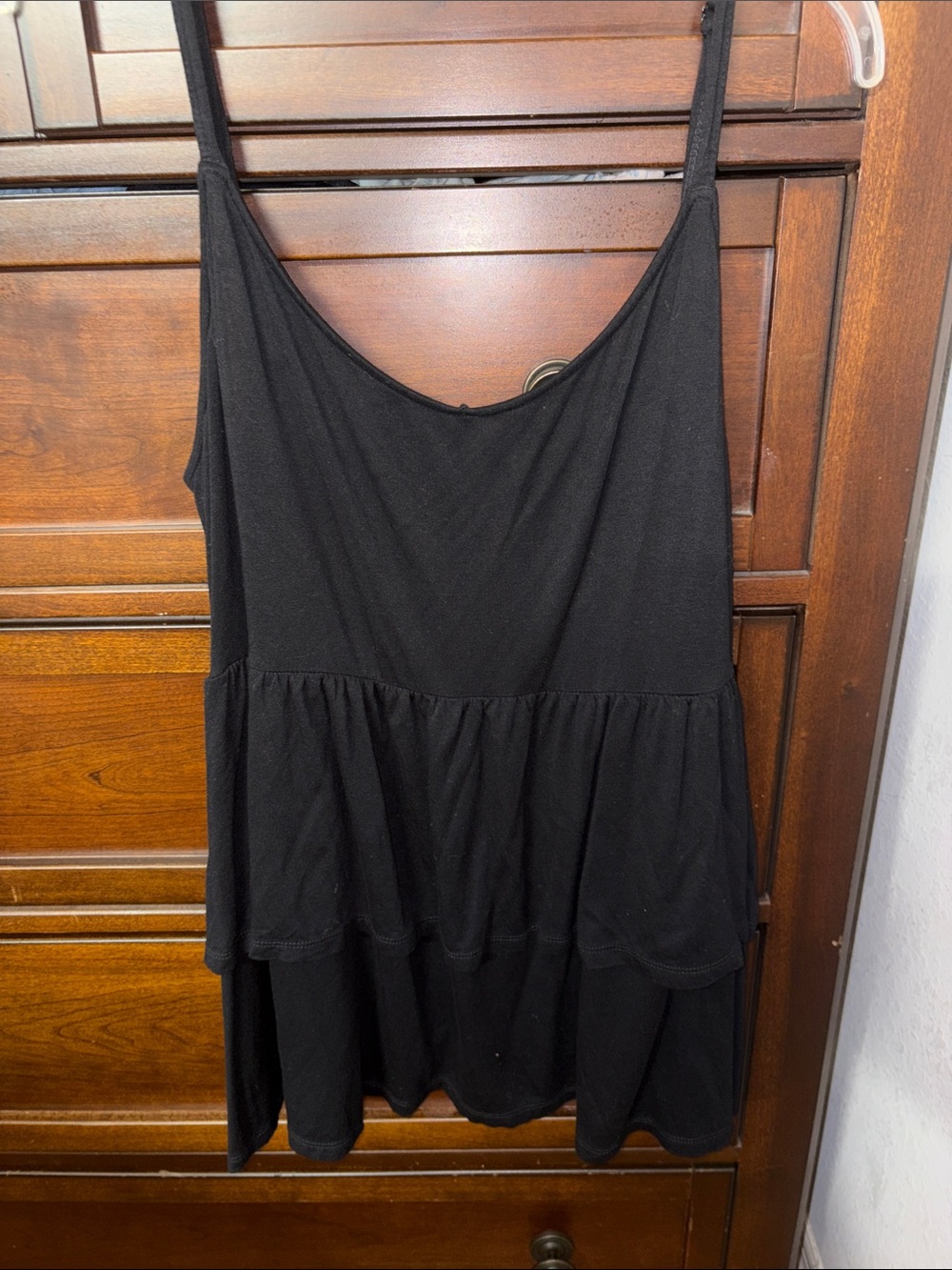 Torrid Black Knit Tiered Spaghetti Strap Top